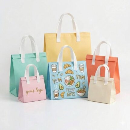 Custom Wholesale Eco Friendly Waterproof Takeaway Food Delivery Carry Non Woven Insulated Thermal Lunch Cooler Bag