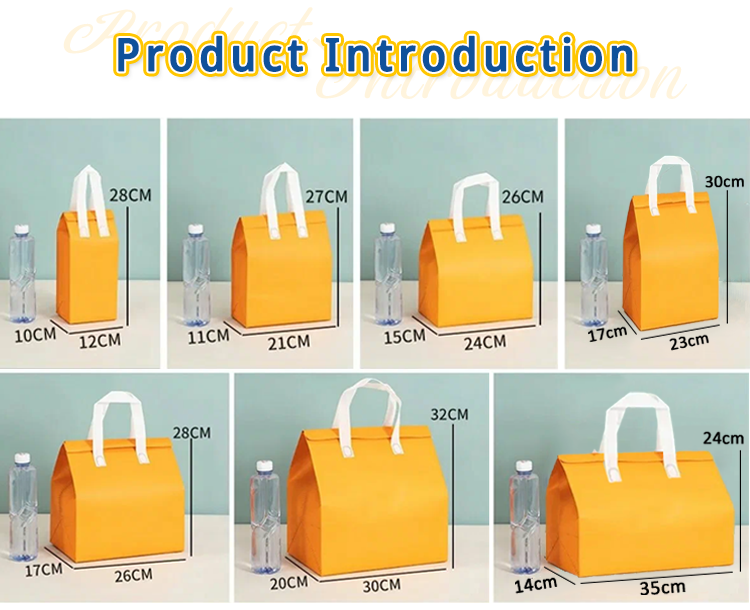 Custom Wholesale Eco Friendly Waterproof Takeaway Food Delivery Carry Non Woven Insulated Thermal Lunch Cooler Bag