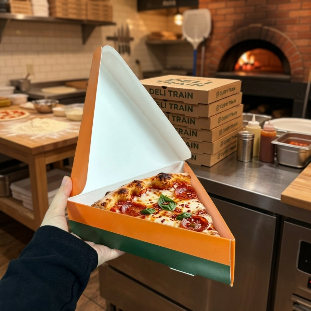 Wholesale Custom Pizza Slice Box Food Grade Triangle Box for Pizza Slice Takeaway Packaging Pizza Boxes with Logo