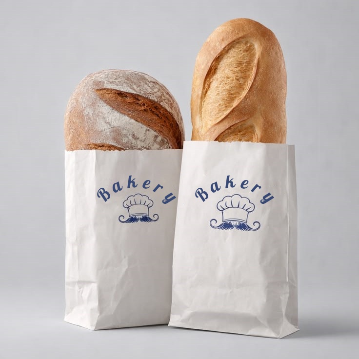 批发可回收牛皮纸SOS食品纸袋杂货三明治外卖汉堡薯条快餐包装袋