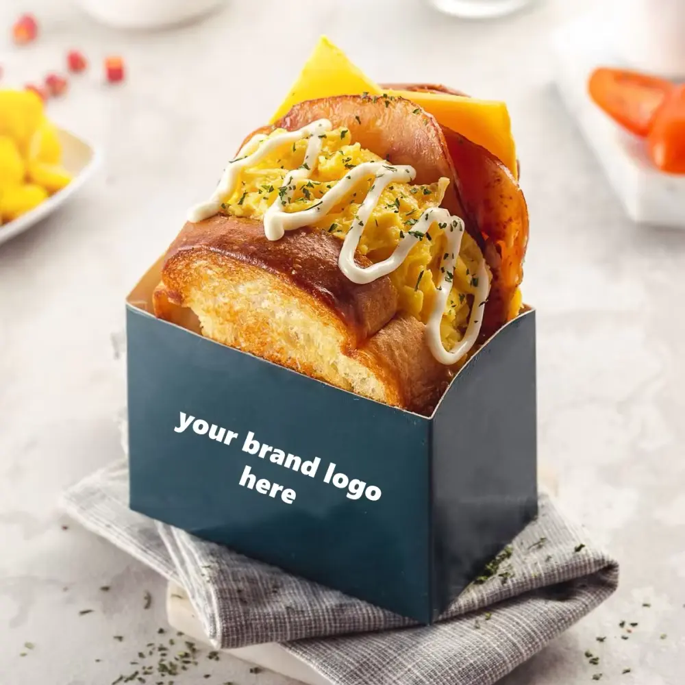 Custom Bakery Boxes Cromboloni Packaging Eco-Friendly Food Grade Cardboard for New York Roll Bread Sandwich Toast Packaging