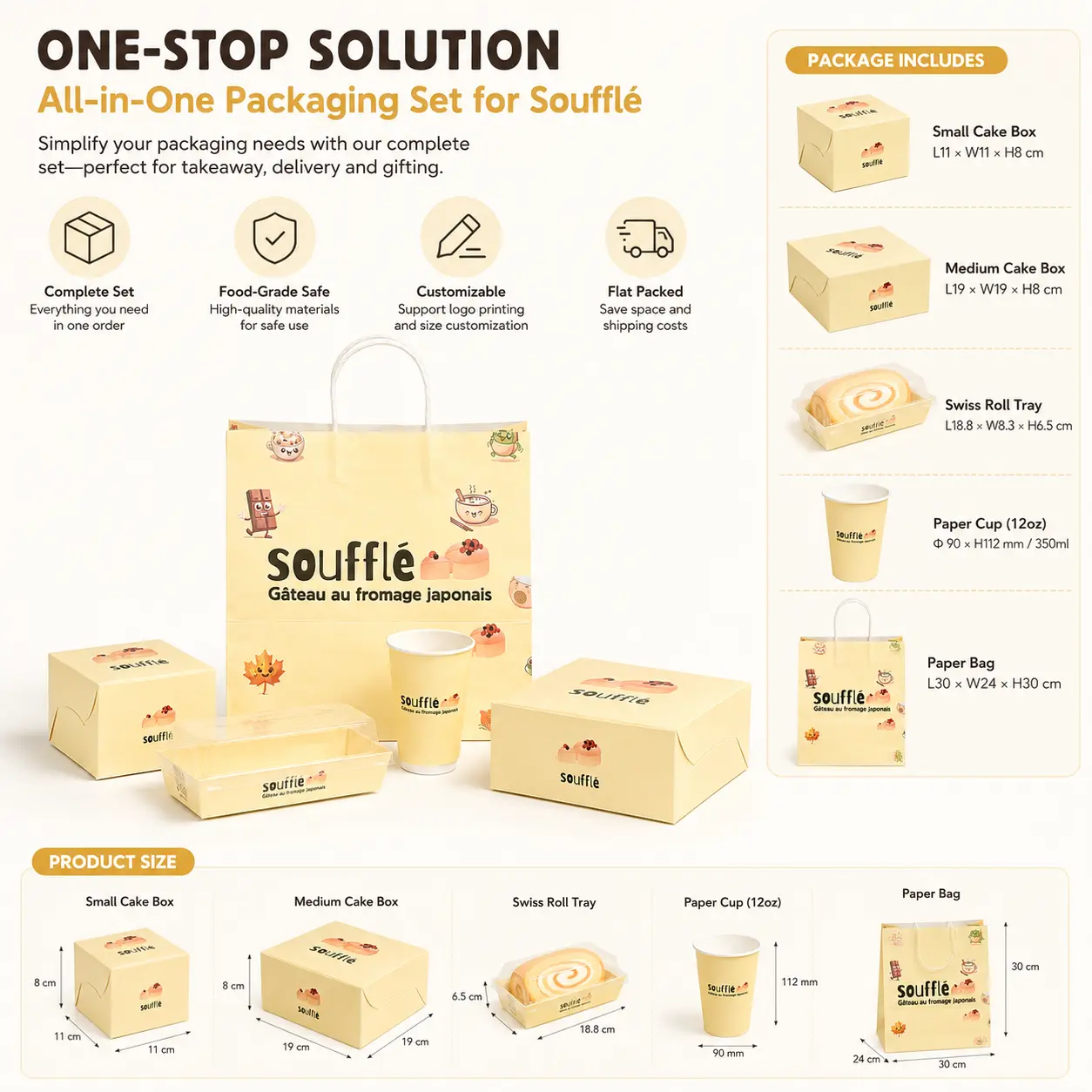 Custom Disposable Donut Bakery Souffle Paper Box Cup Cake Cookies Sweet Pastries Box Packaging Box for Macaron Dessert