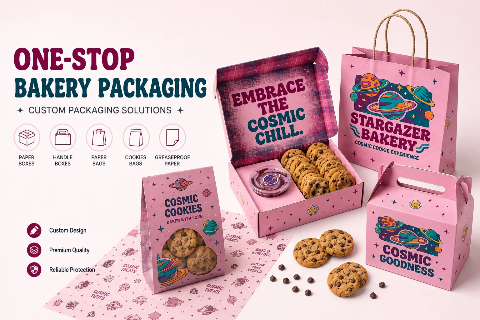 Free Design Food Grade Chocolate Cookie Cake Dessert Biscuit Takeaway Packaging Corrugated Paper Mailer Box with You Logo