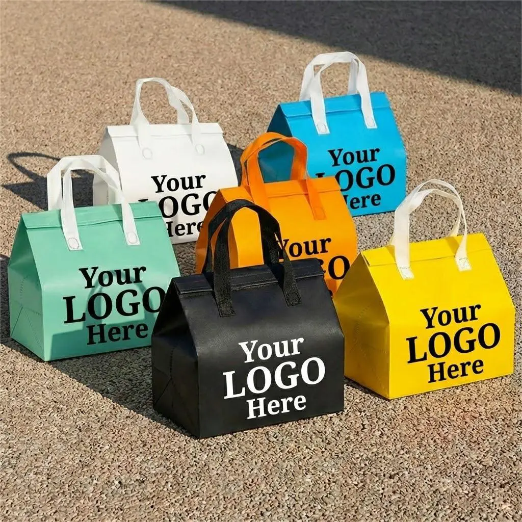 Restaurant Food Delivery Thermal Bag Insulated Takeaway Packaging Bag with Custom Logo