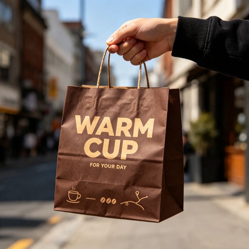 Factory Price Restaurant Cafe Coffee Take Out Packaging Brown Kraft Paper Bag