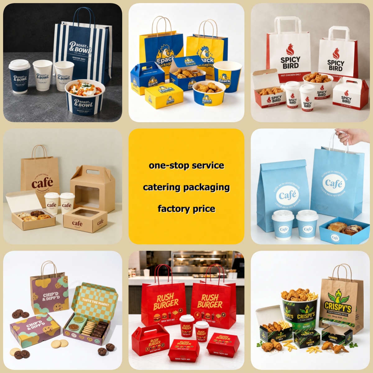Custom Disposable Fast Food Takeaway Burger Fries Paper Box Packaging Chicken Take Out Boxes Buckets Fast Food Box Container