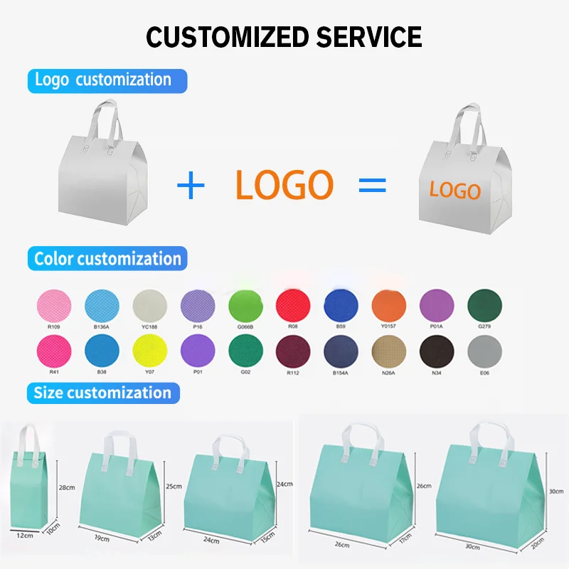 Customized Printing Reusable Ultrasonic Laminated Non-woven Aluminum Foil Insulated Bag for Restaurant