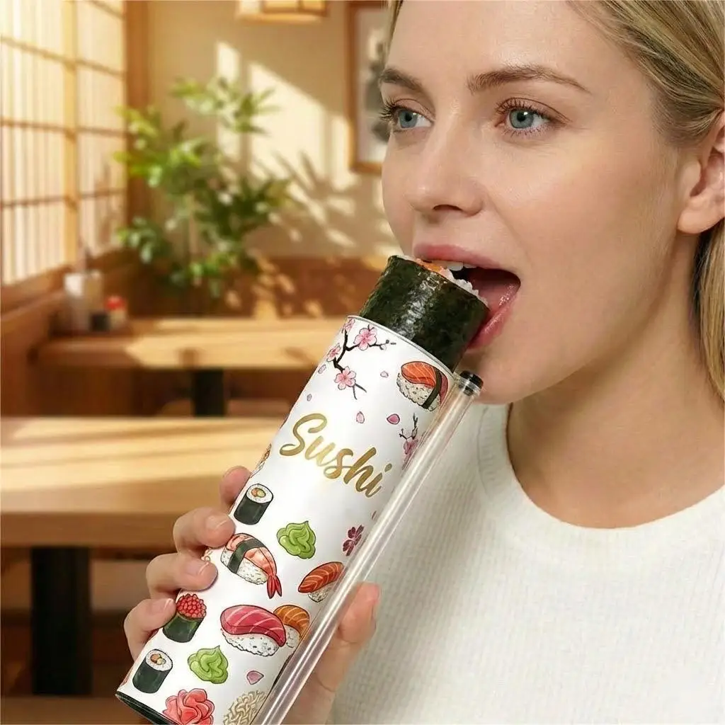 Custom Push Pop Sushi Tube Packaging Innovative Sushi Cylinder Container for Fresh Delivery Display