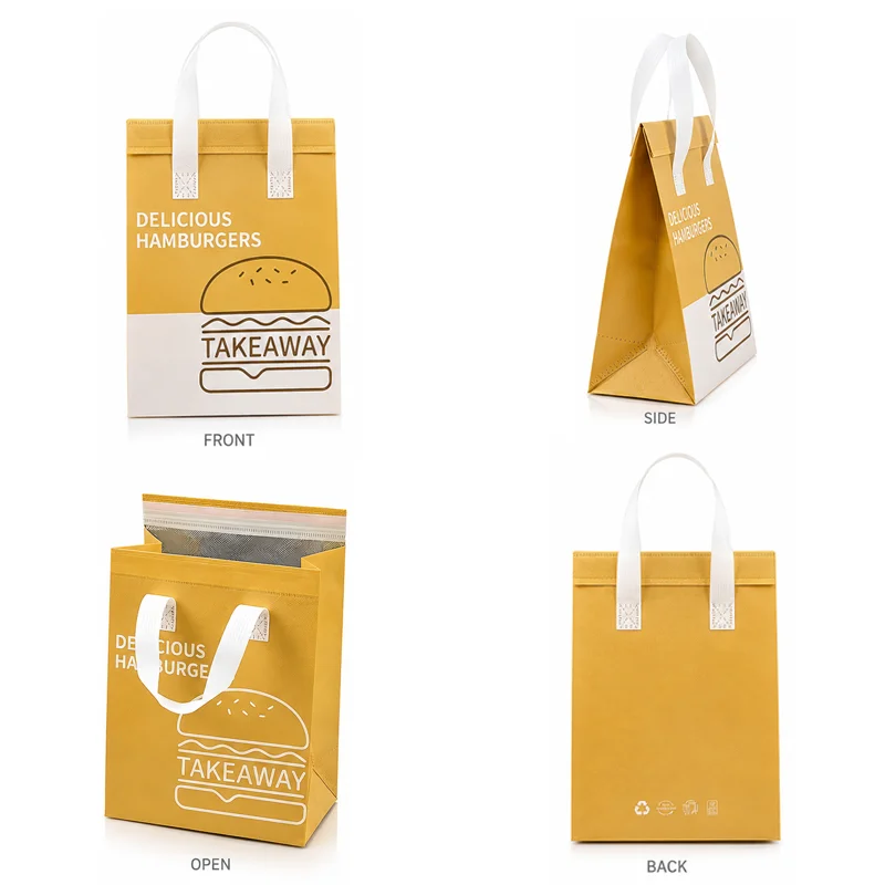 Restaurant Food Delivery Thermal Bag OEM Custom Insulated Takeaway Packaging Manufacturer