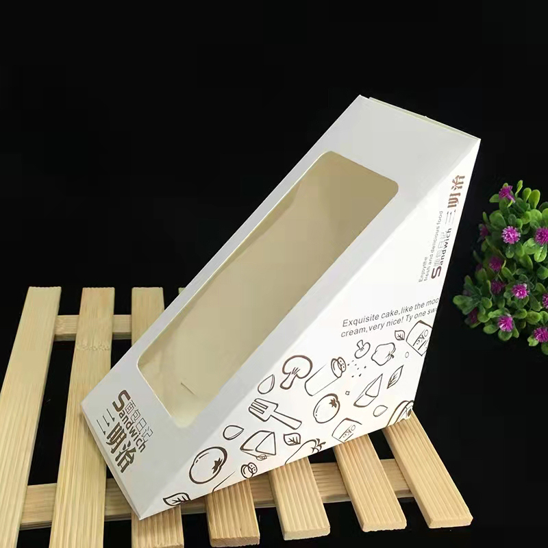 Disposable Transparent Sandwich Containers Sandwich Wedge Box Triangle Bakery Packaging Wrappers Emballage Sandwich