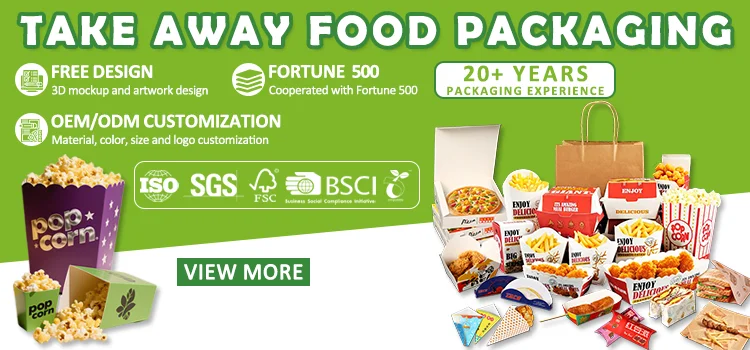 Custom Printed Take Away Fast Food Box Fried Chicken Burger Paper Box Food Container