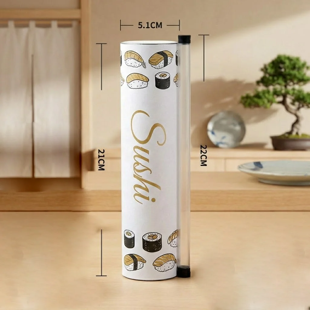 Custom Push Pop Sushi Tube Packaging Innovative Sushi Cylinder Container for Fresh Delivery Display