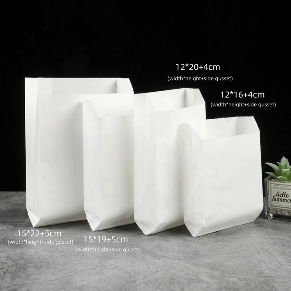 Wholesale Custom LOGO Printing Food Grade Eco Friendly Kraft Grease-proof Packaging Paper Bags for Food Cookie