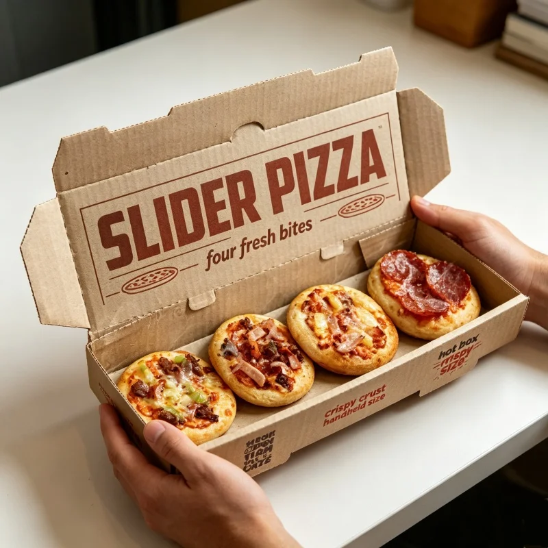 Hot Sale Food Grade Corrugated Pizza Box with Custom Logo Rectangular Takeaway Pizza Packaging with Thickened Corrugated Board