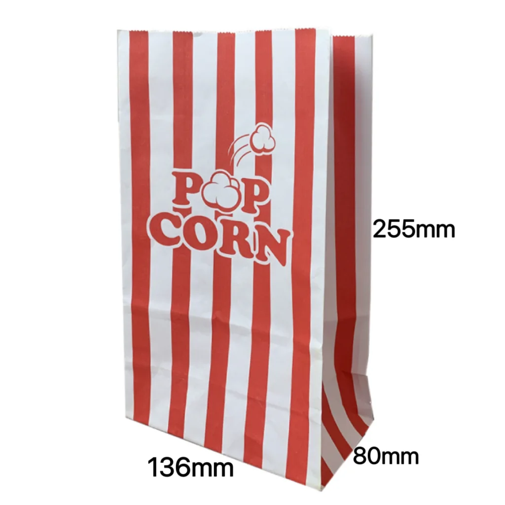 Custom Takeaway Fast Food Packaging Bag with Logo Wholesale Movie Party Favor Paper Popcorn Sac En Papier Pop Corn Bags