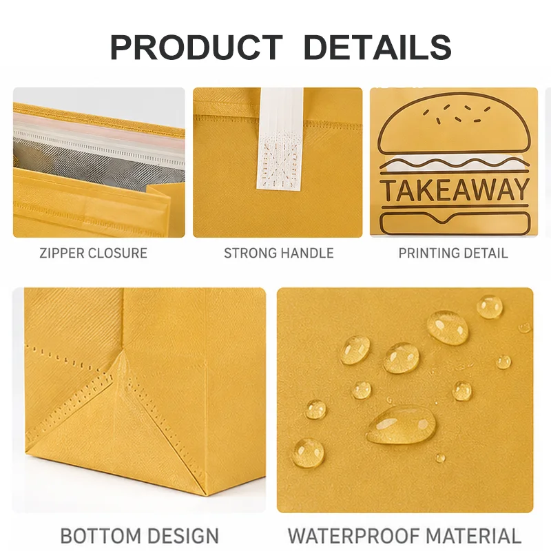 Restaurant Food Delivery Thermal Bag OEM Custom Insulated Takeaway Packaging Manufacturer