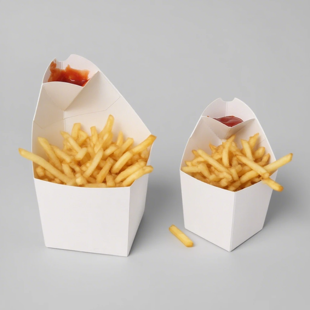 New Trend 2026 High Quality Disposable French Fries Take Out Box Paper Holder Custom Logo Paper Churro Snack Container