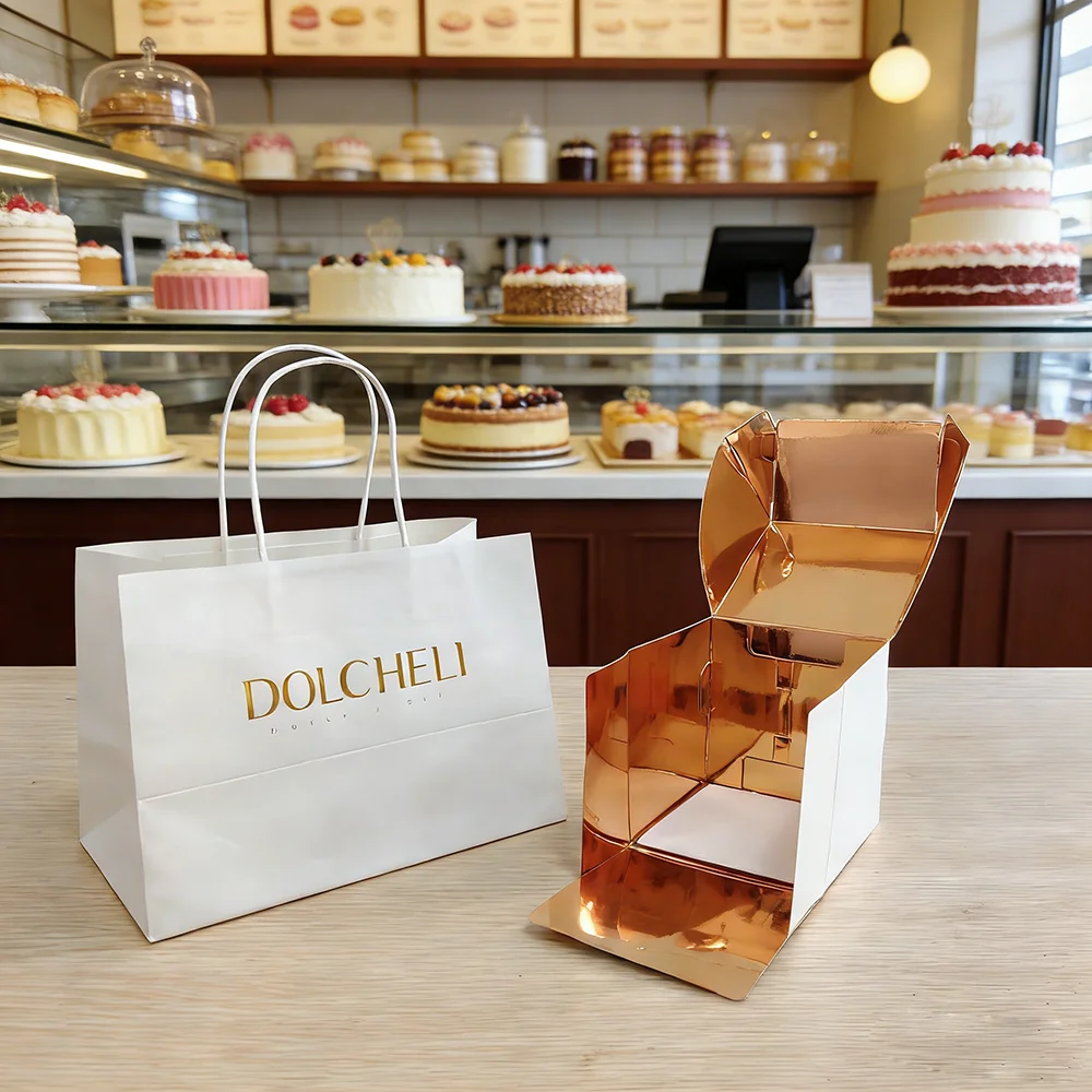 Free Design Custom Paper Cake Box White/Kraft Bakery Packaging Box for Brownie Chocolate Cake Party Use Matte Lanination UV