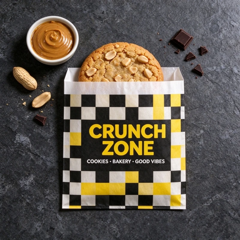 Wholesale Custom LOGO Printing Food Grade Eco Friendly Kraft Grease-proof Packaging Paper Bags for Food Cookie