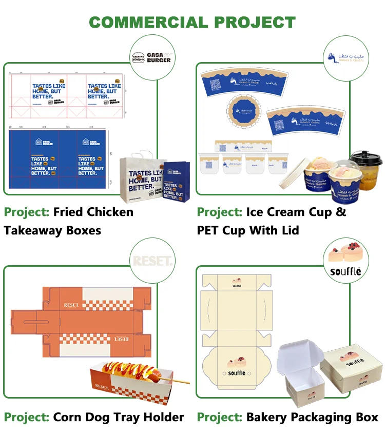 Custom Hot Dog Fast Food Paper Packaging Boxes Set Series Take Away Pillow Shaped Disposable French Fries Shawarma Burger Box